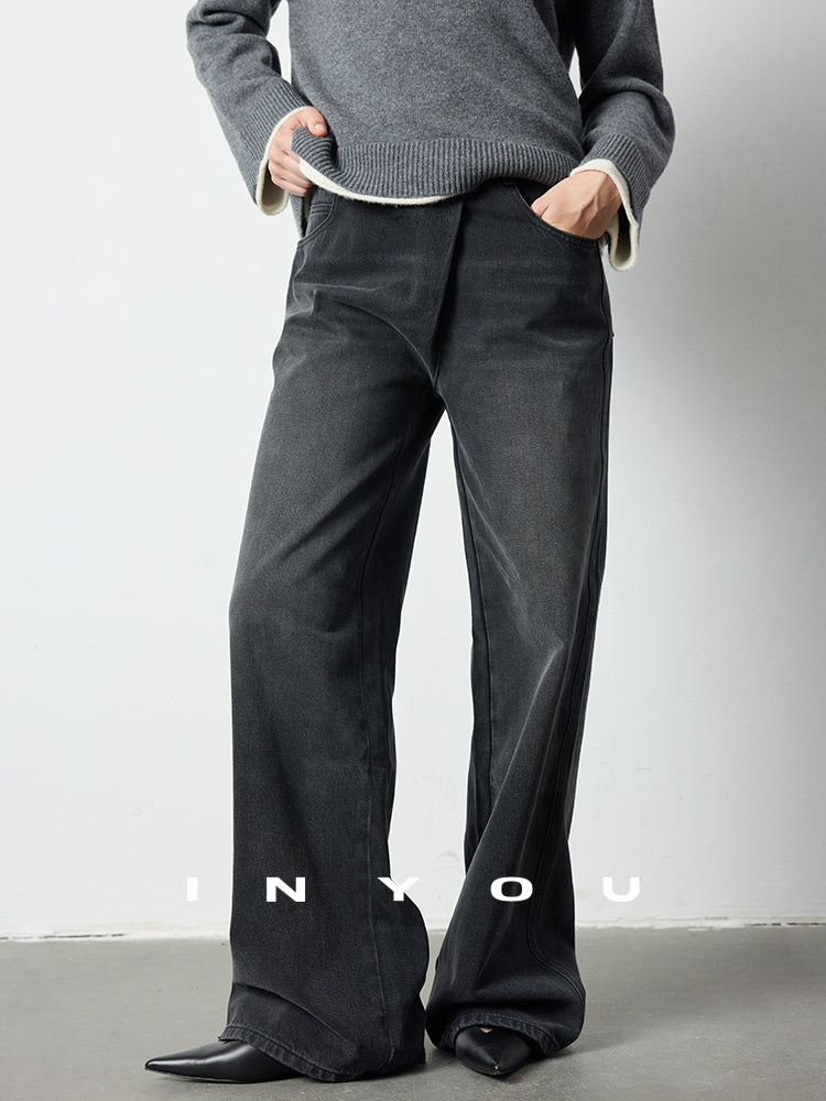 高腰闊腿牛仔褲_BDHL7717