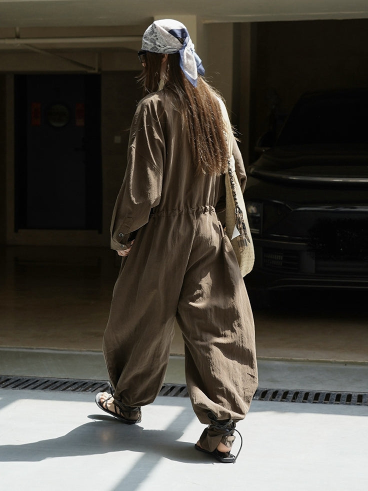 Waist Drawstring Jumpsuit_BDHL7533