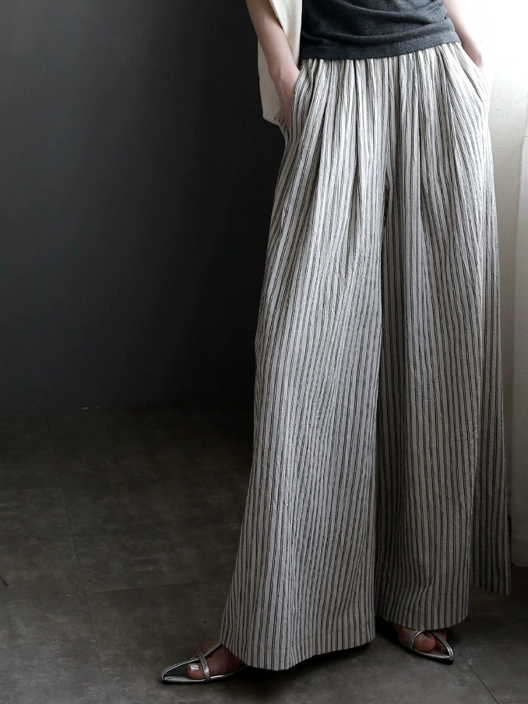 Loose Fit Cotton-Linen Straight-Leg Pants_BDHL7312