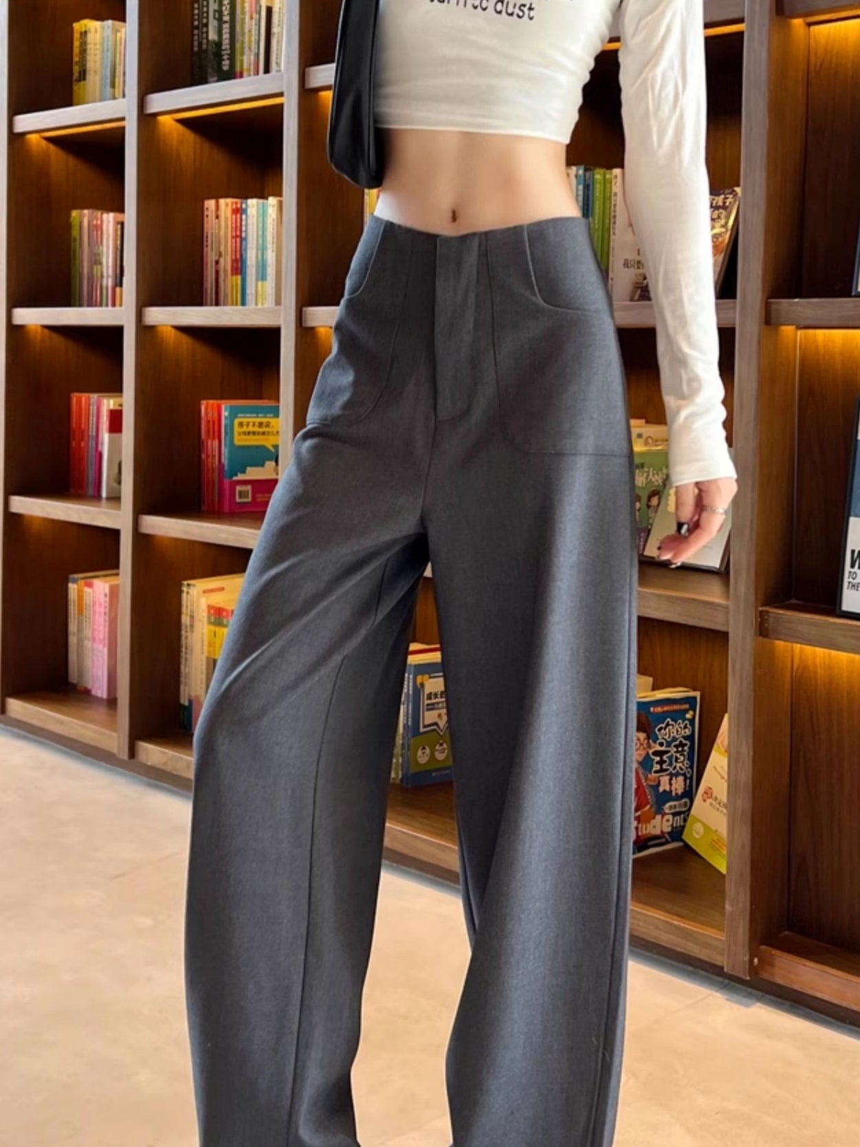 高腰垂墜寬褲_BDHL7124