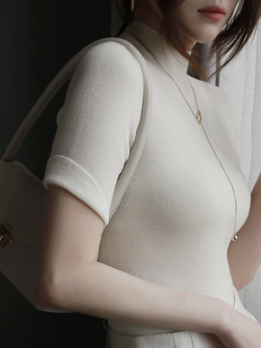 修身短袖針織上衣_BDHL7266