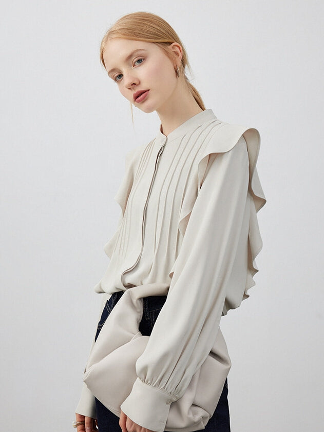 褶邊塔克襯衫_BDHL7146