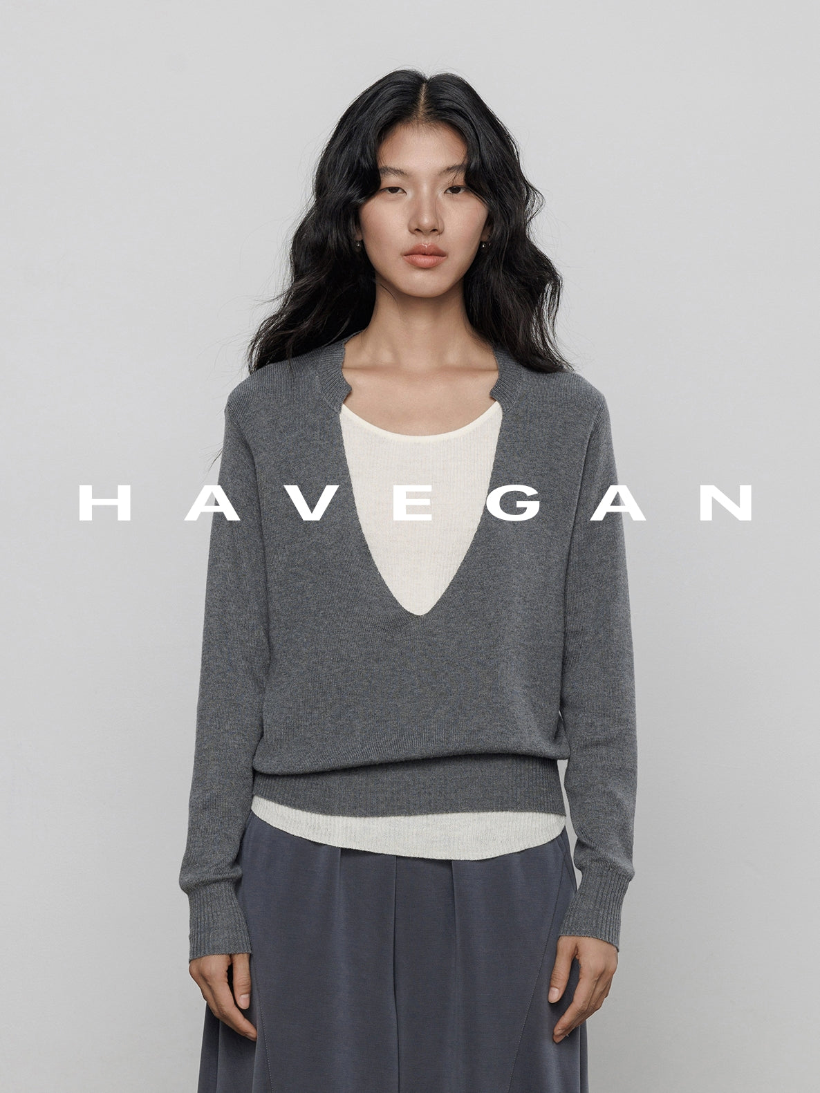 V-Neck Two-Piece Style Tops_BDHL7700