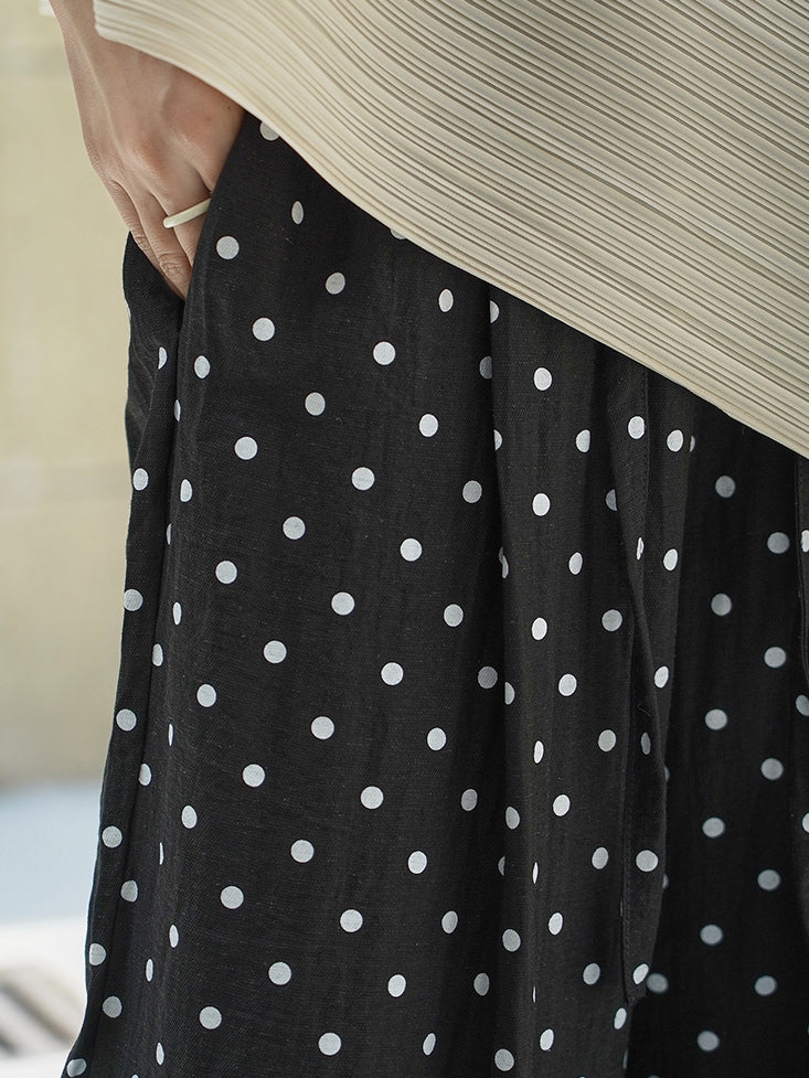 Polka-Dot Wide-Leg Draped Pants_BDHL7531