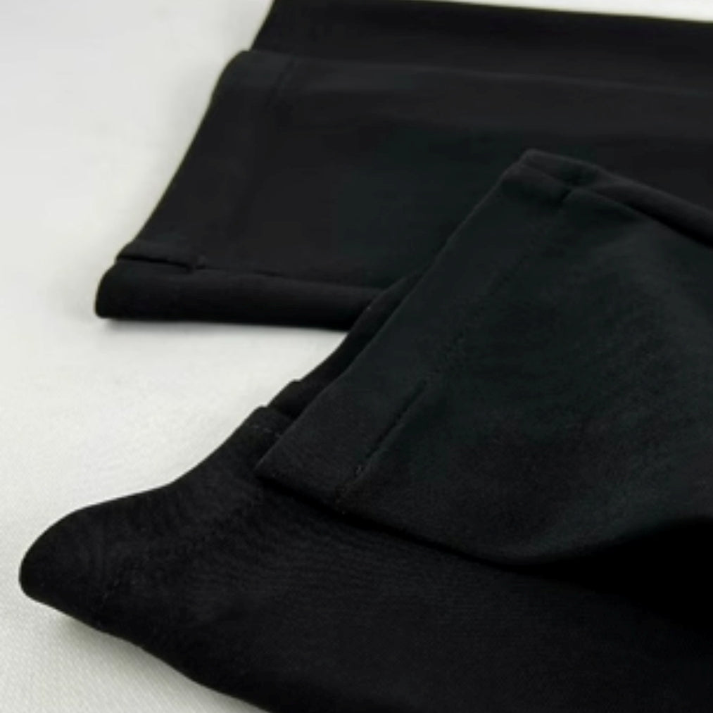 黑色開衩喇叭褲_BDHL7125