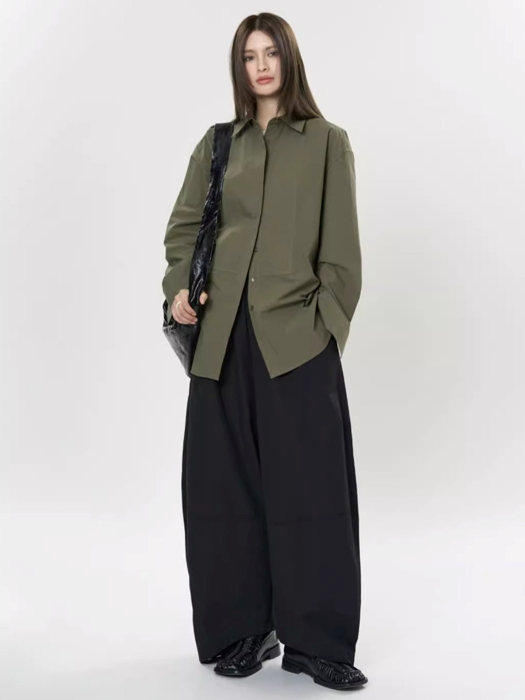 Simple Design Lapel Shirt_BDHL7373