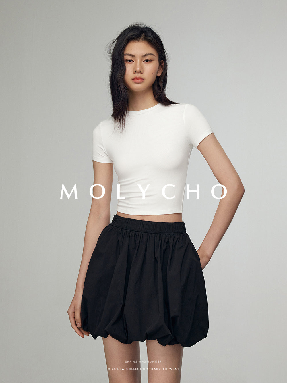 A字泡泡褶裙_BDHL7207