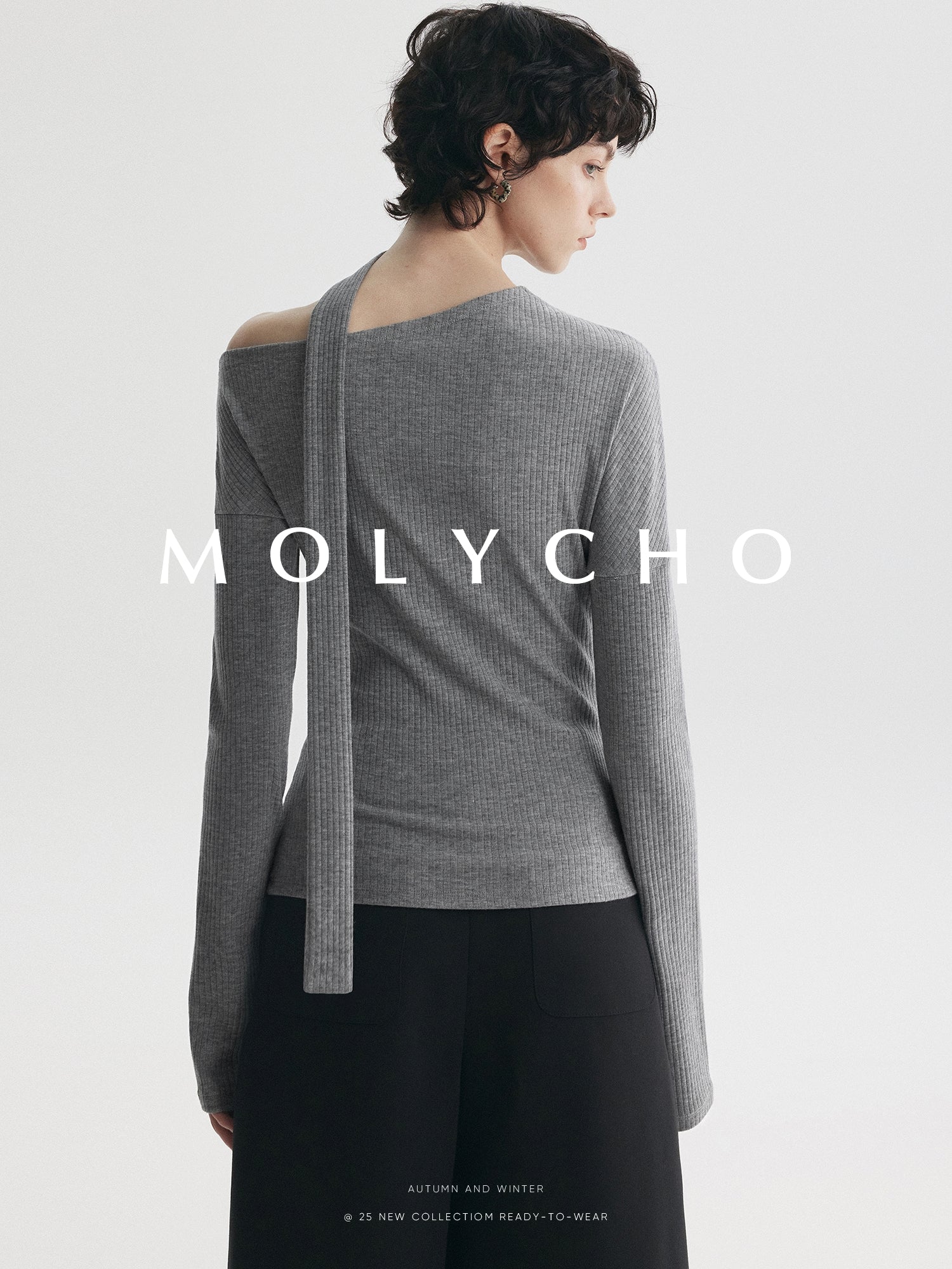 蝴蝶結露肩上衣_BDHL7729