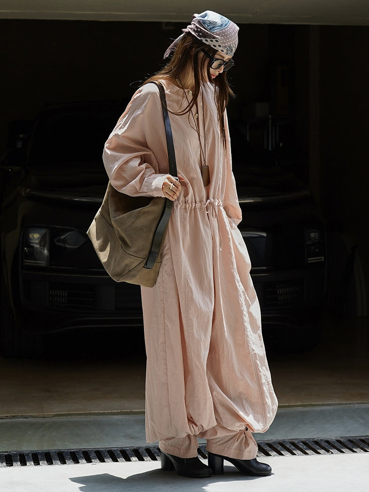 Waist Drawstring Jumpsuit_BDHL7533