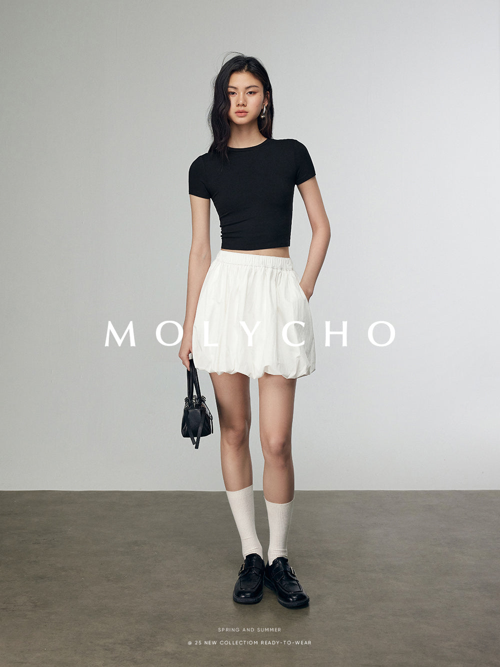 A字泡泡褶裙_BDHL7207