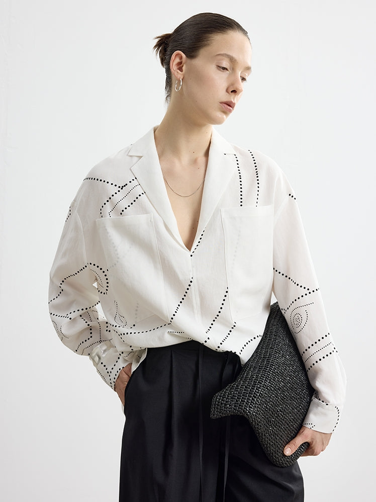 Dot Pattern Long-Sleeved Shirt_BDHL7591