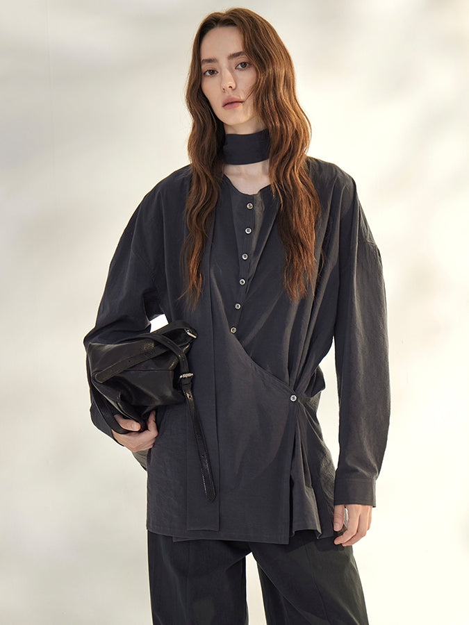 蝴蝶結繫帶垂墜上衣_BDHL7667