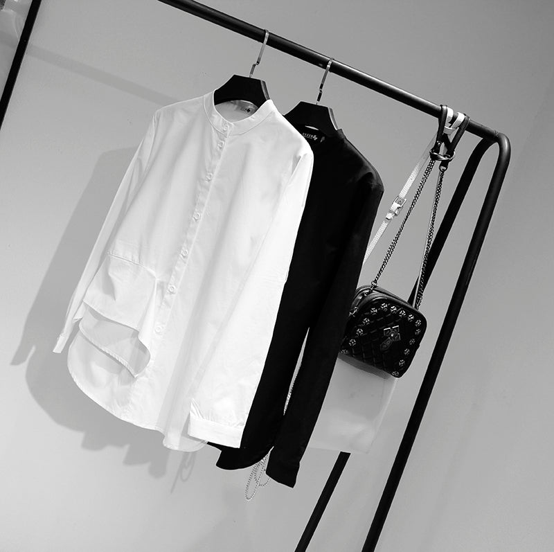 One Side Ruffle Shirt_HL3571