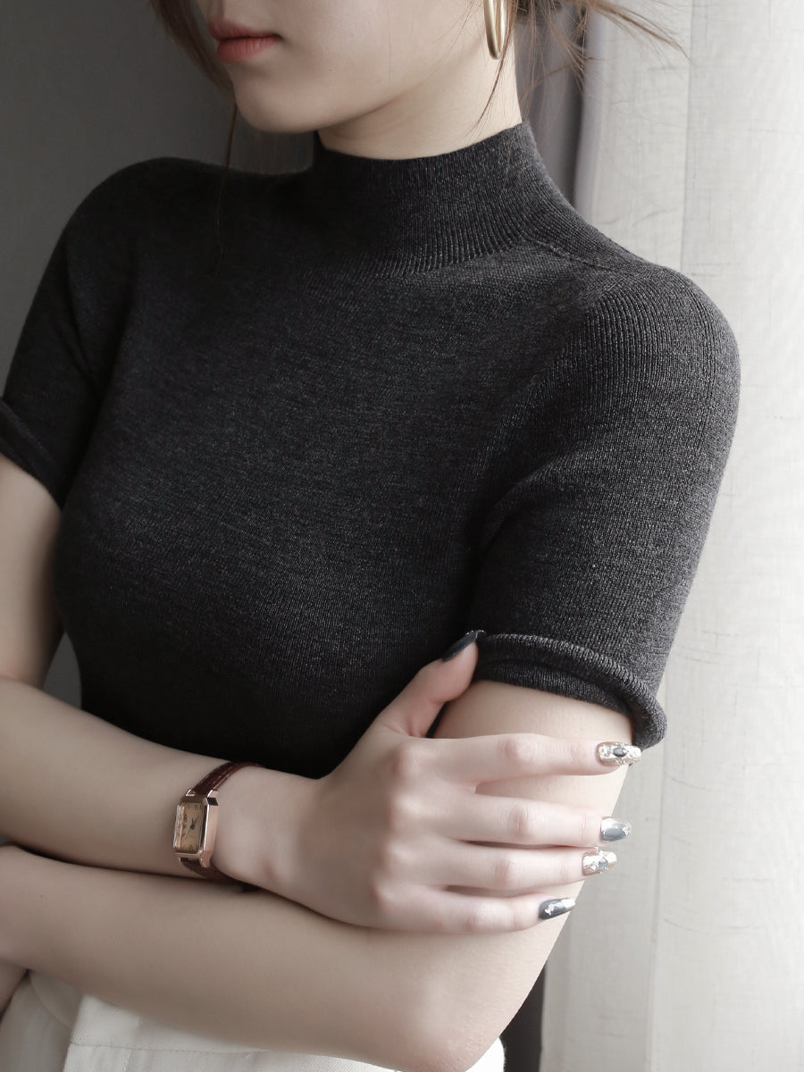 修身短袖針織上衣_BDHL7266