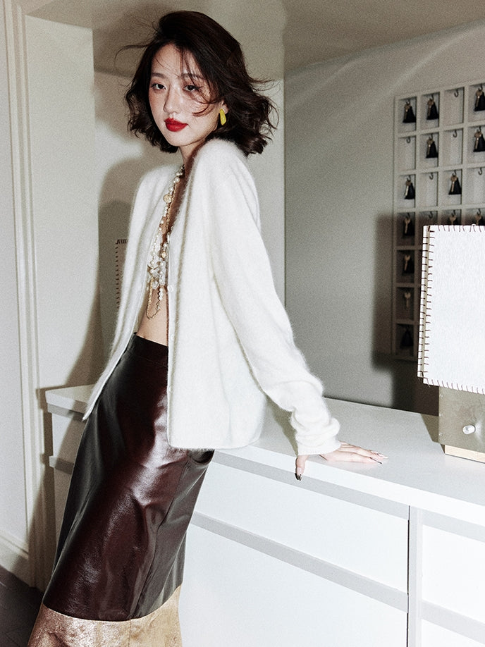 Brushed Knit V-Neck Top Or Round Neck Top Or Cardigan_BDHL7759