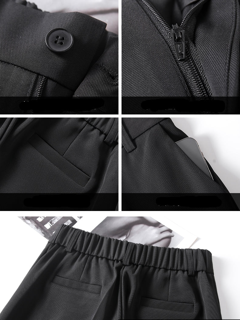 Elasticated Black Suit Pants_BDHL7212