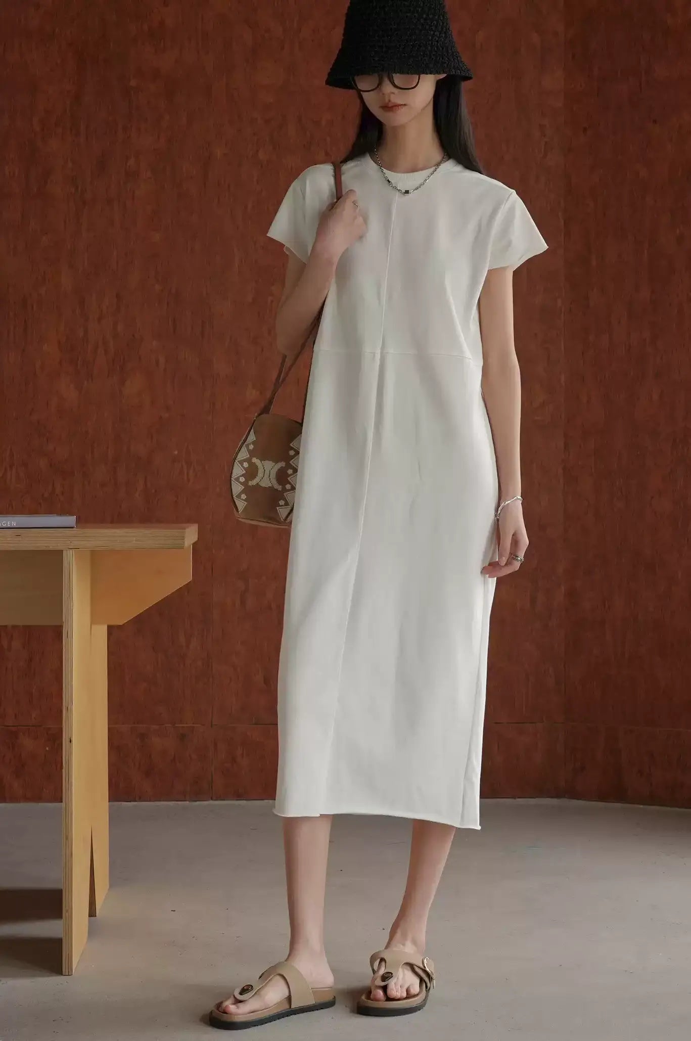 露背開衩連身裙_BDHL7594