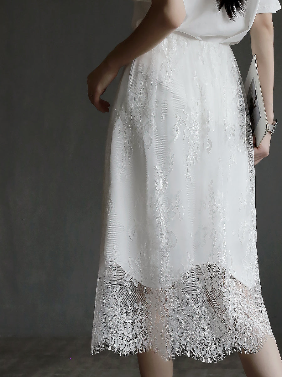 魚尾蕾絲長裙_BDHL7659