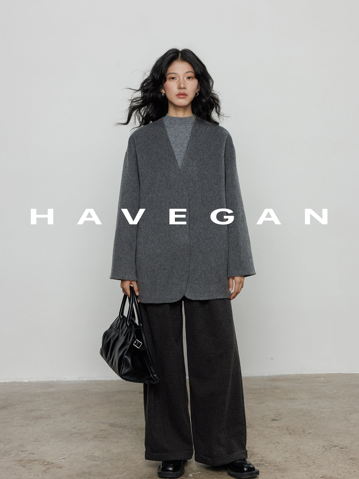 無領披肩大衣_BDHL7889