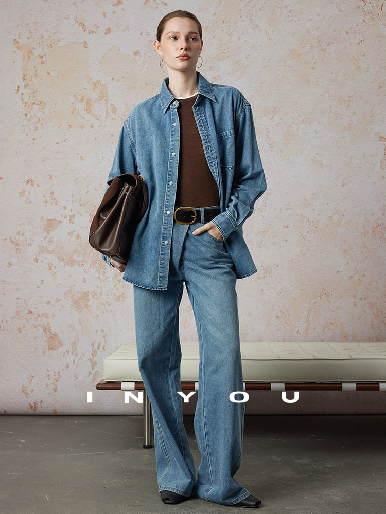 高腰闊腿牛仔褲_BDHL7717