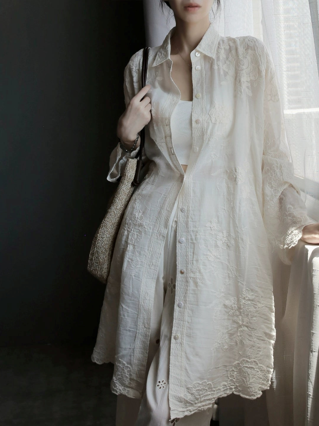 刺繡長襯衫或寬褲_BDHL7658