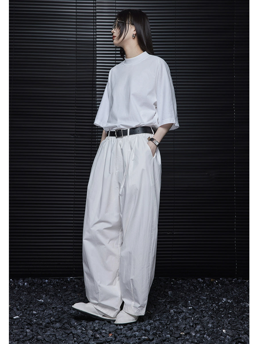 Cotton loose chic white t shirt_BDHL5908