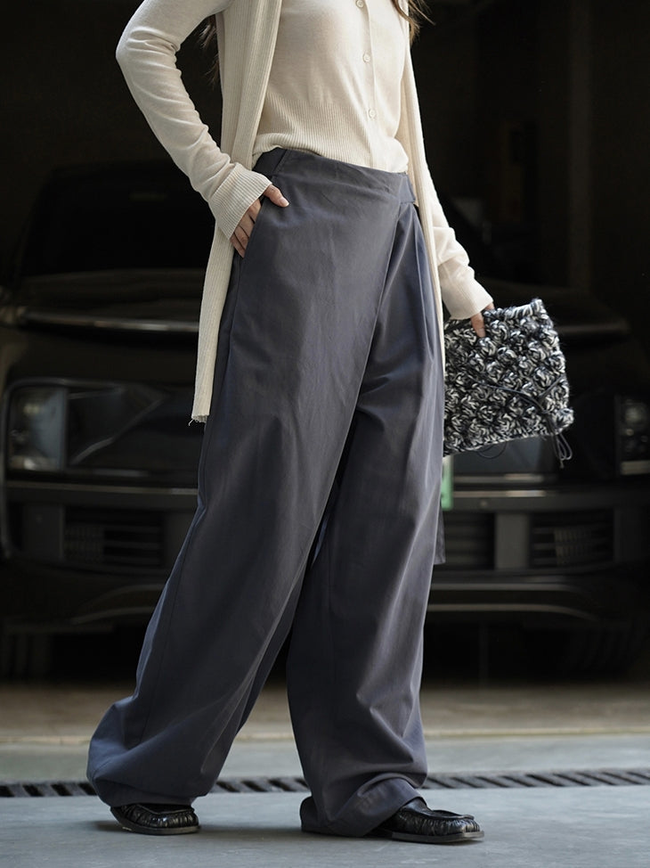 Diagonal-Belt Wide-Leg Pants_BDHL7769