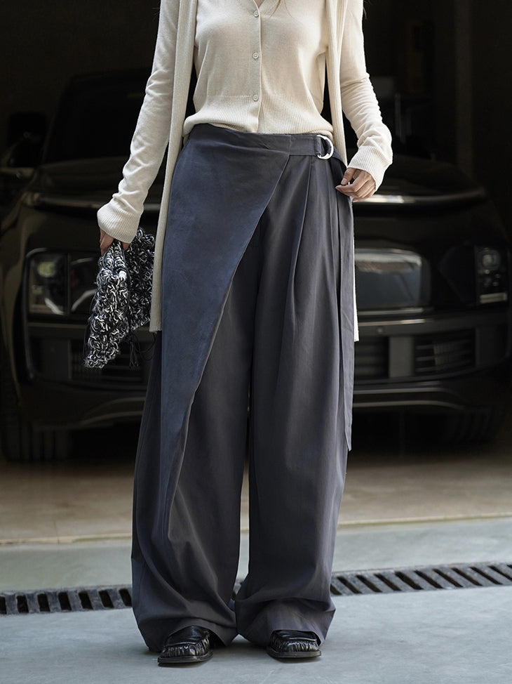 Diagonal-Belt Wide-Leg Pants_BDHL7769