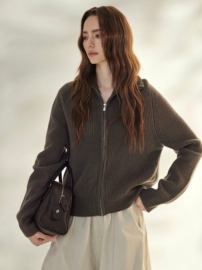 雙拉鍊立領開襟衫_BDHL7689