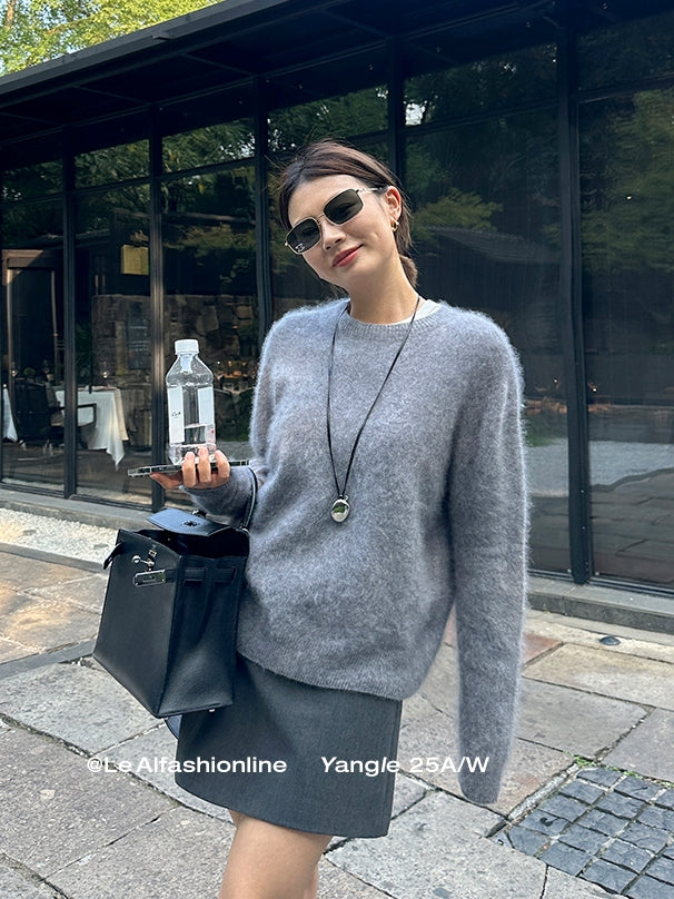 寬鬆拉絨針織上衣_BDHL7846