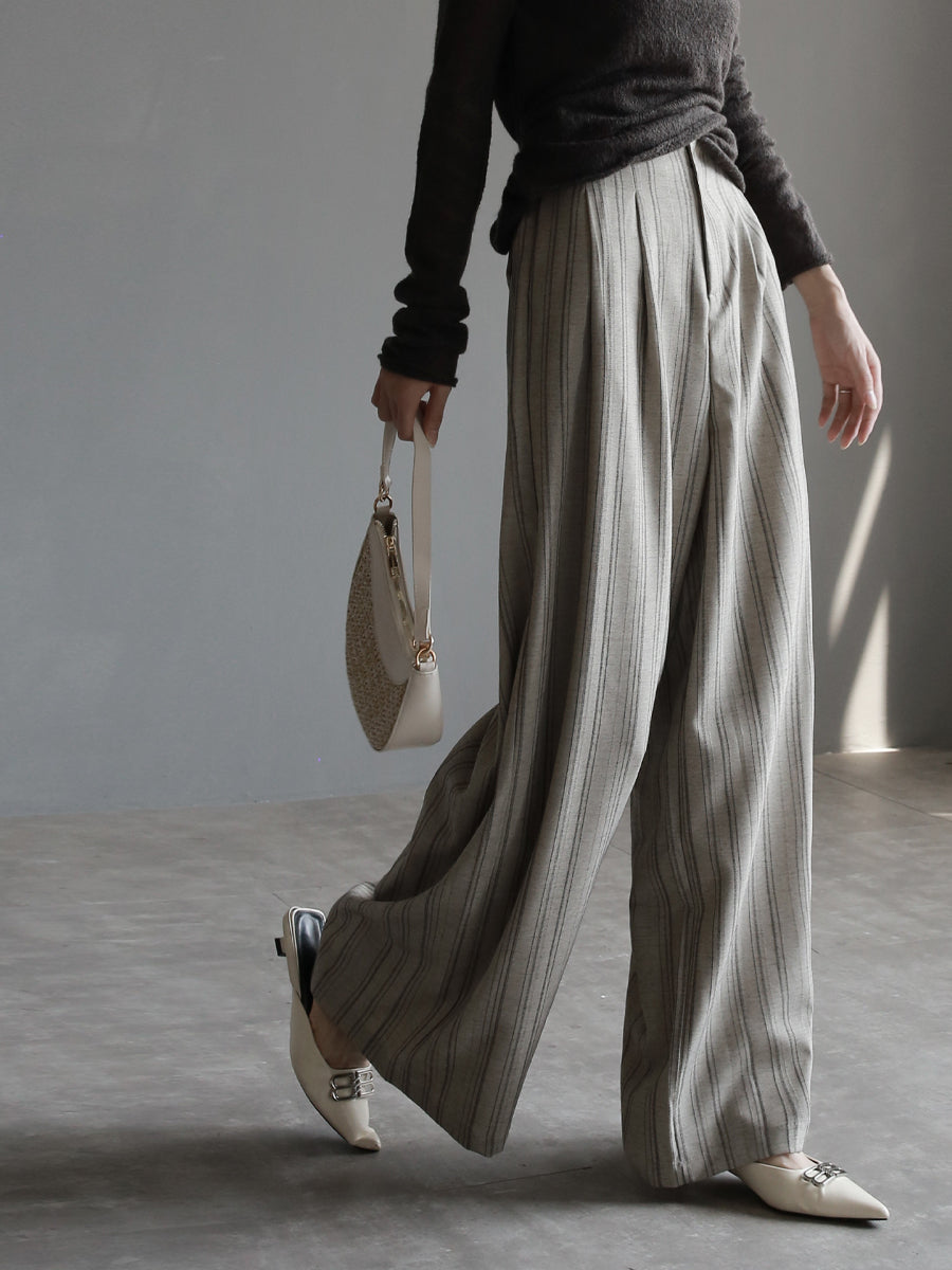 條紋垂墜西裝寬褲_BDHL7767