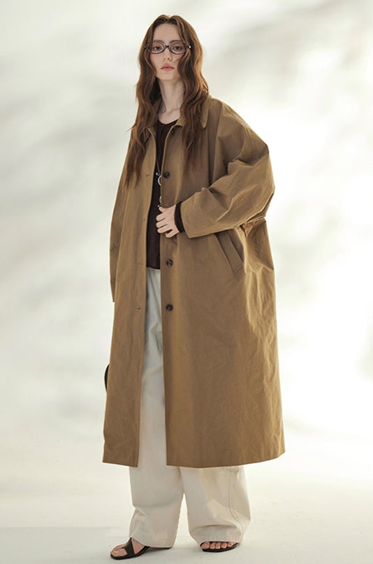 Simple Lapel Trench Coat_BDHL7687