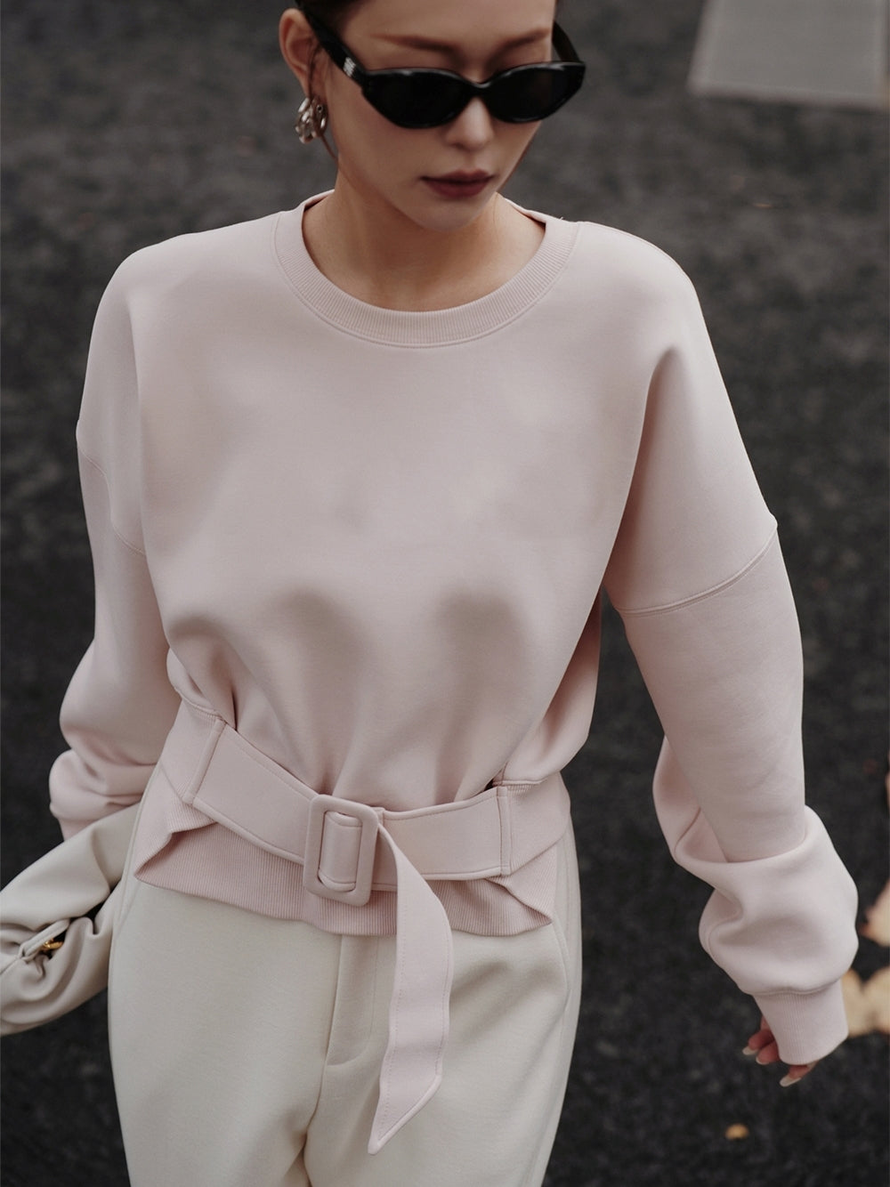 Loose-Fitting Waist Belt Knit_BDHL7149