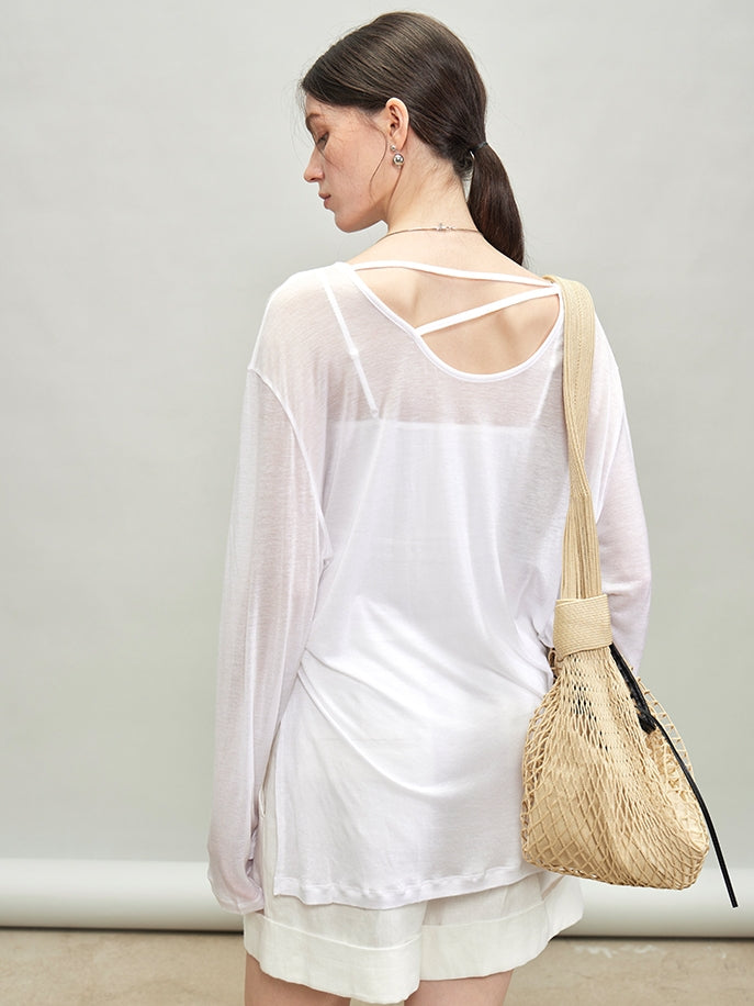 寬鬆慵懶透氣針織上衣_BDHL7336