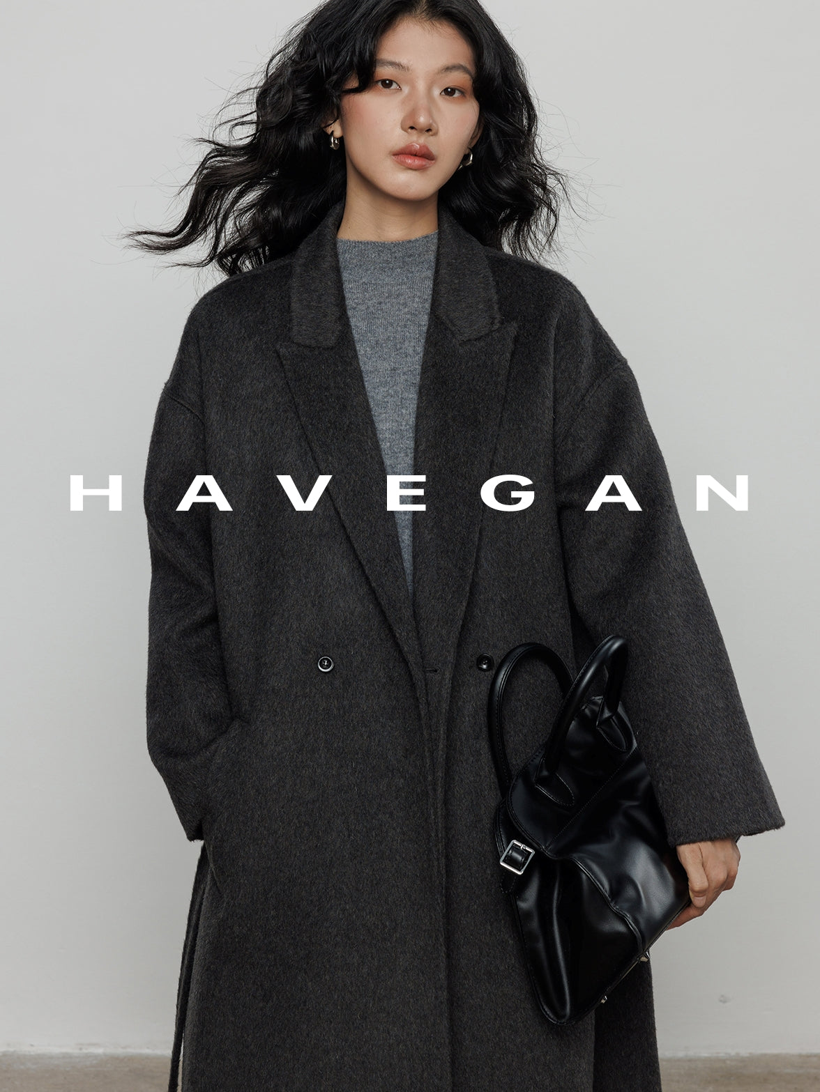 翻領腰帶長版大衣_BDHL7890