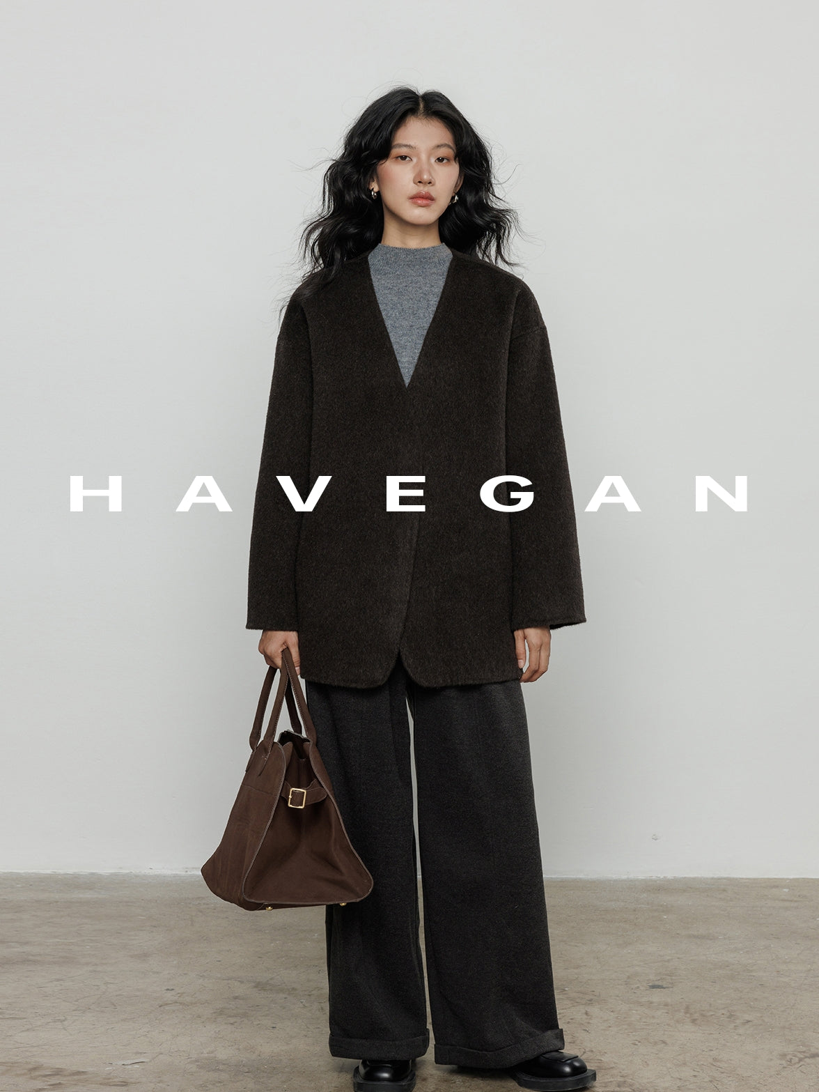 無領披肩大衣_BDHL7889