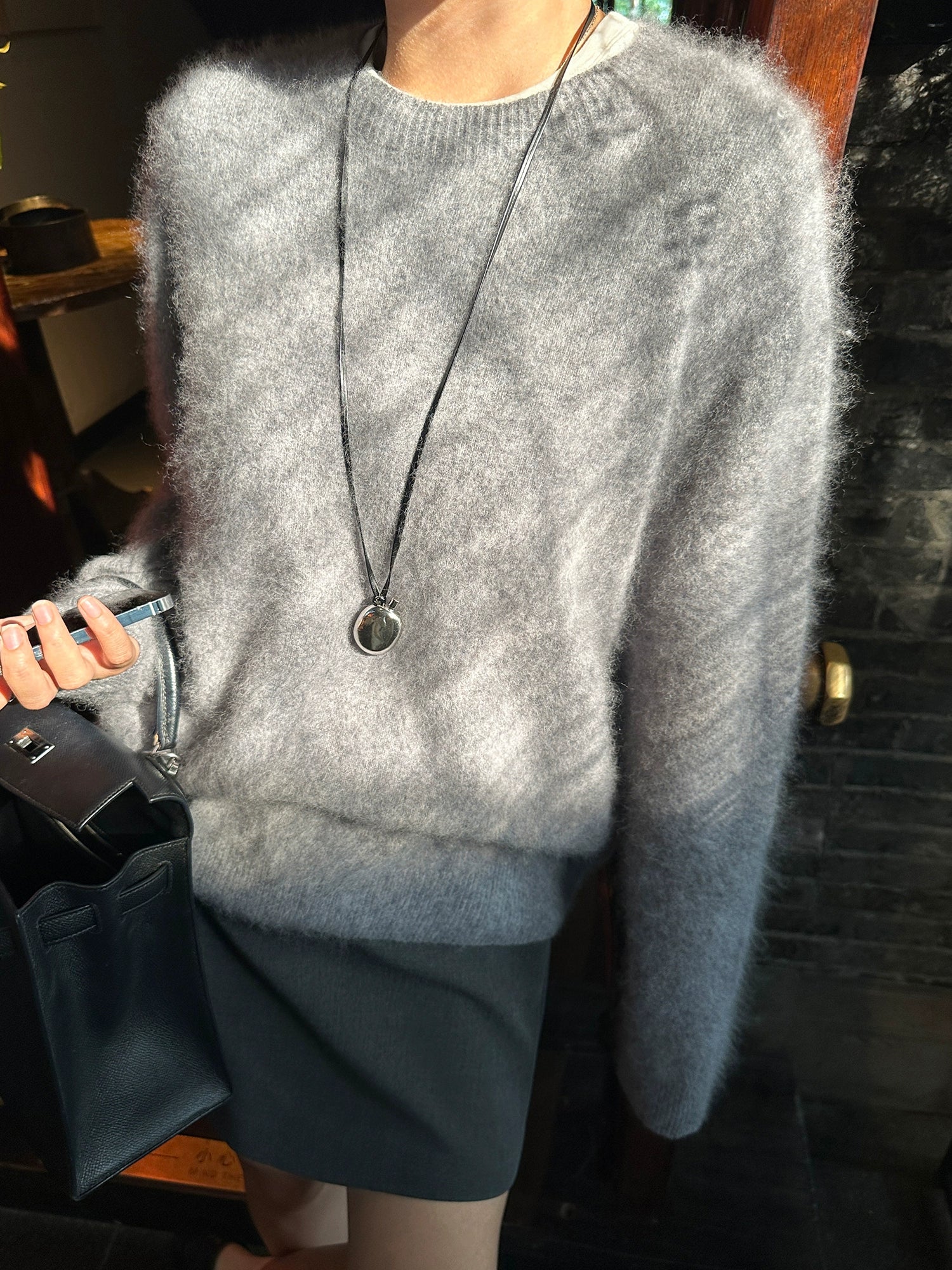 寬鬆拉絨針織上衣_BDHL7846