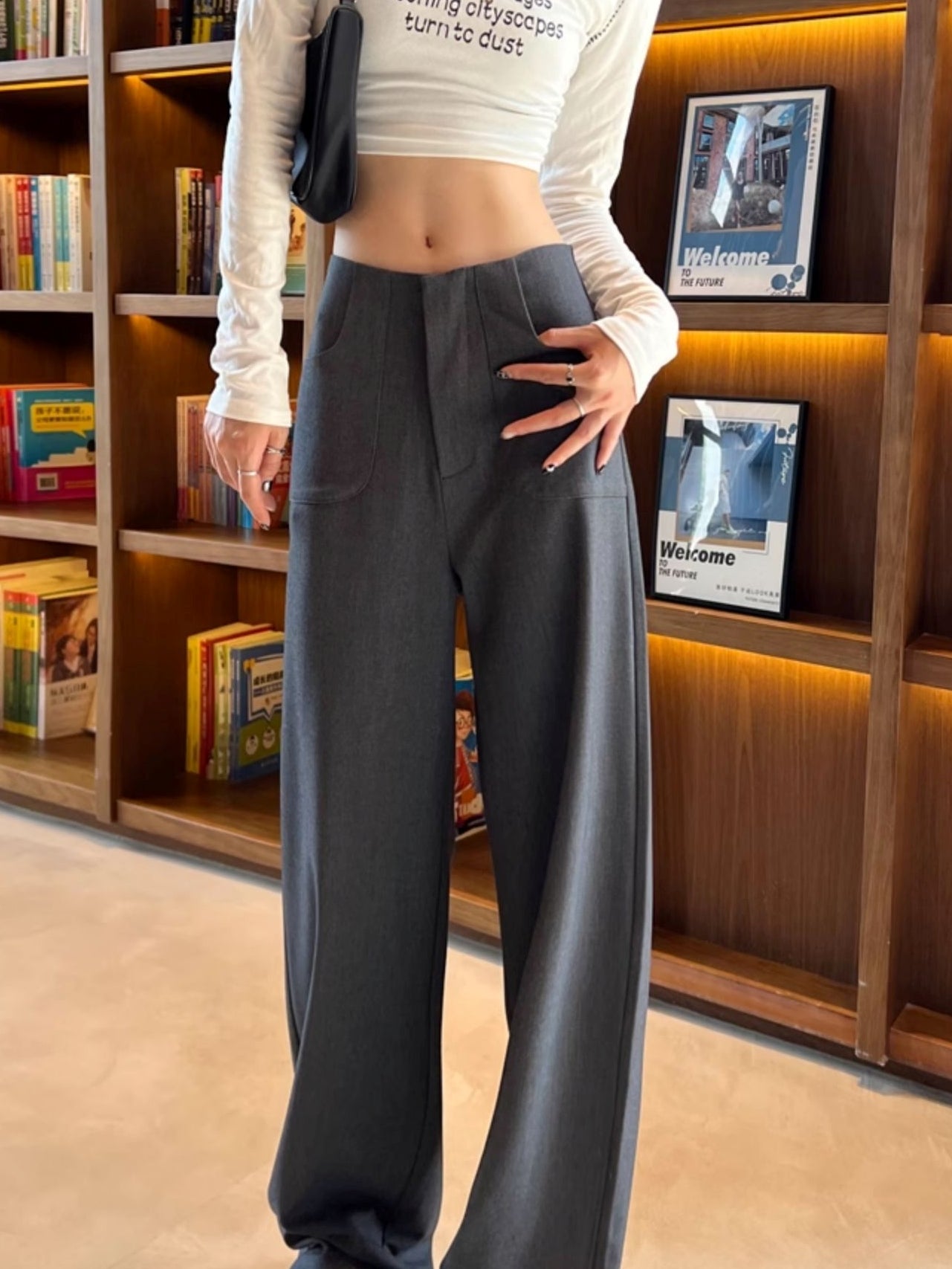 高腰垂墜寬褲_BDHL7124