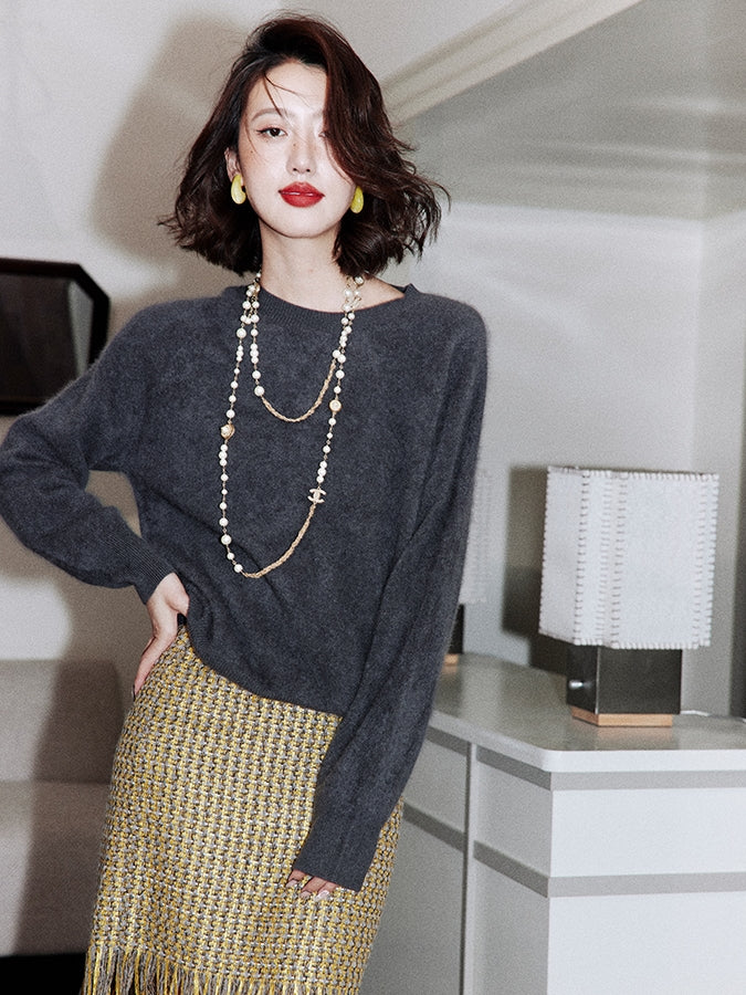 Brushed Knit V-Neck Top Or Round Neck Top Or Cardigan_BDHL7759