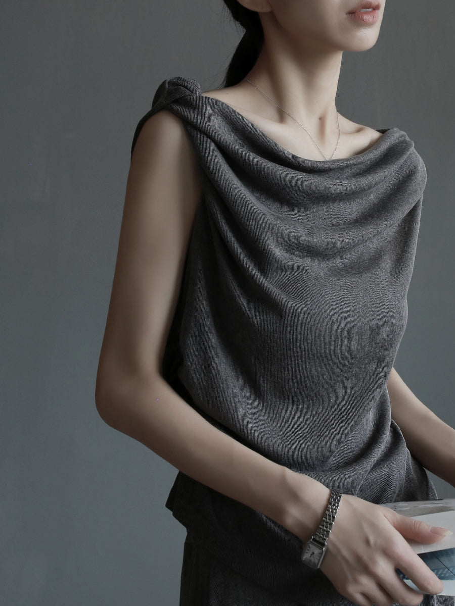 扭領上衣與垂墜裙套裝_BDHL7637