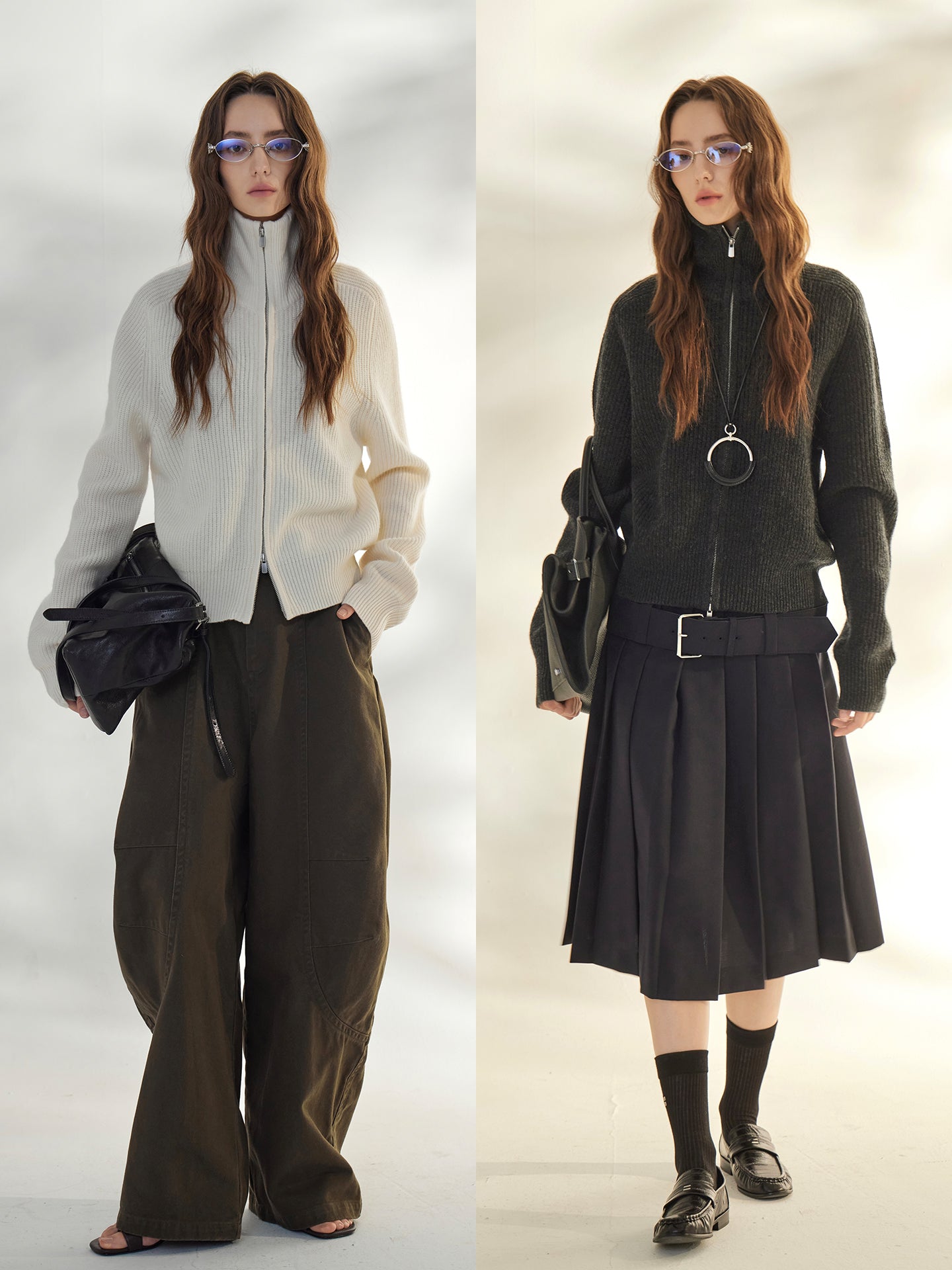 雙拉鍊立領開襟衫_BDHL7689