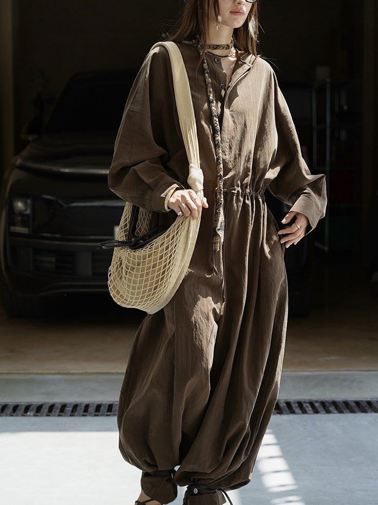 Waist Drawstring Jumpsuit_BDHL7533