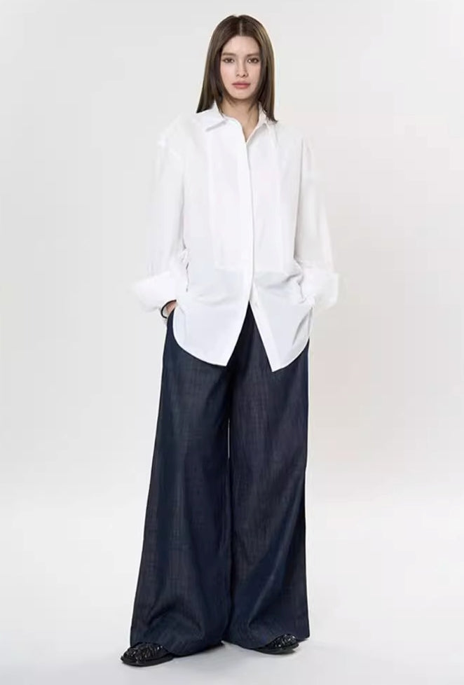 Simple Design Lapel Shirt_BDHL7373