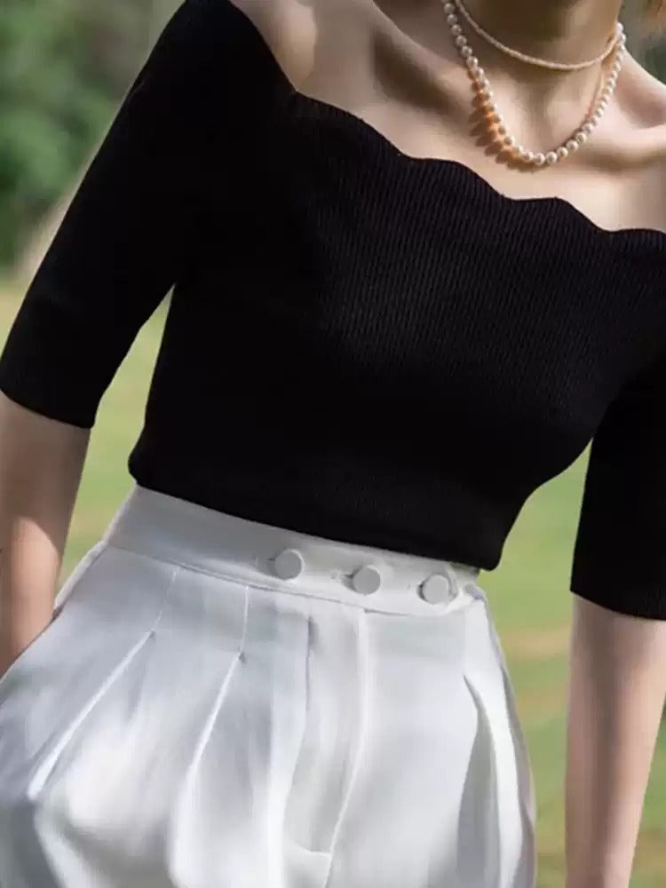One-Shoulder Knit Tops_BDHL7113