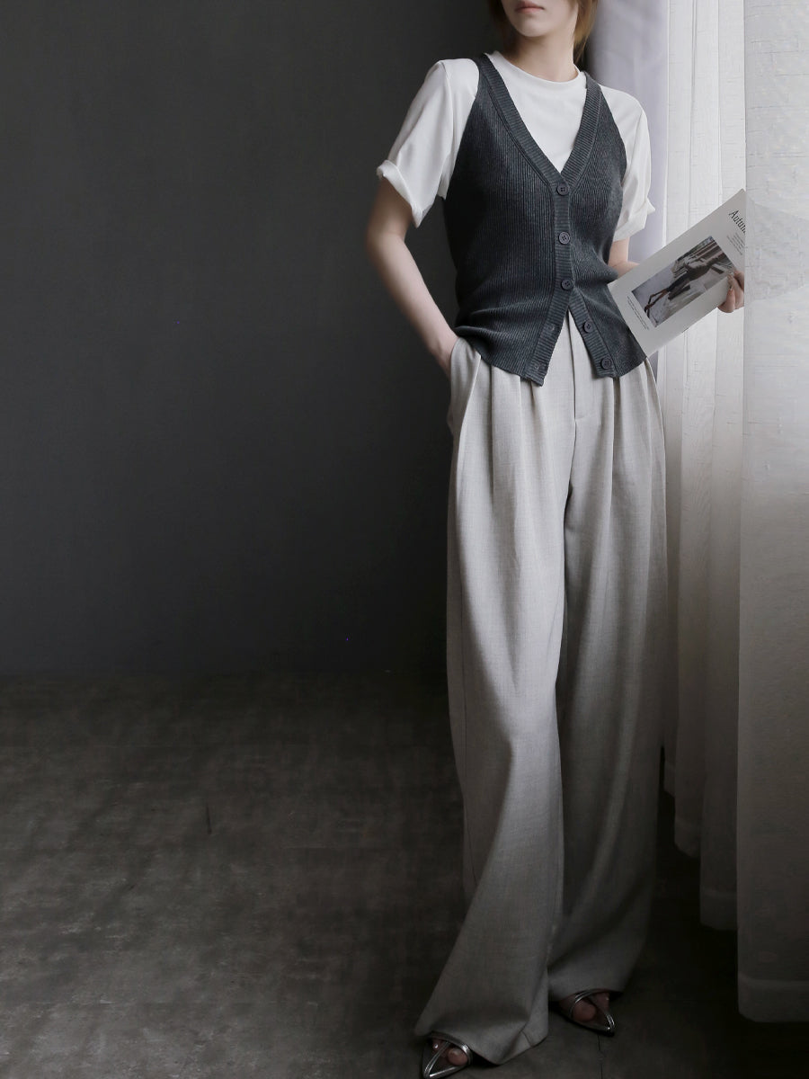 V領針織無袖上衣_BDHL7574