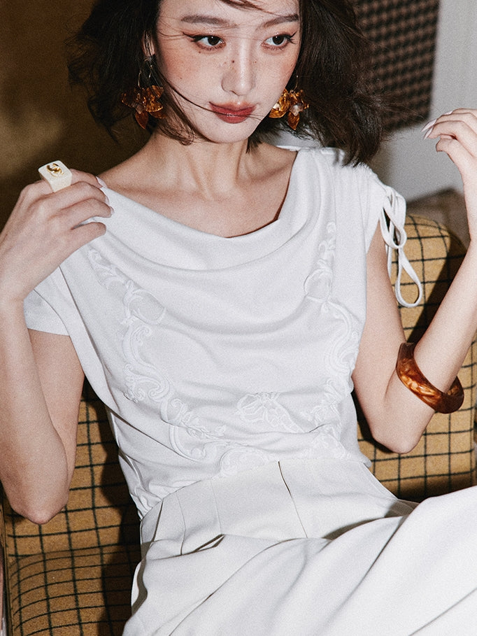 壓花搖領上衣_BDHL7653