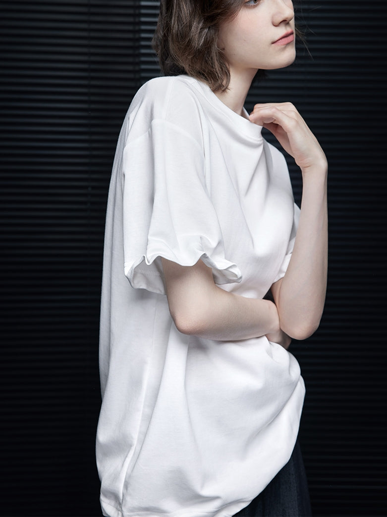 設計袖白色T卹_BDHL7608