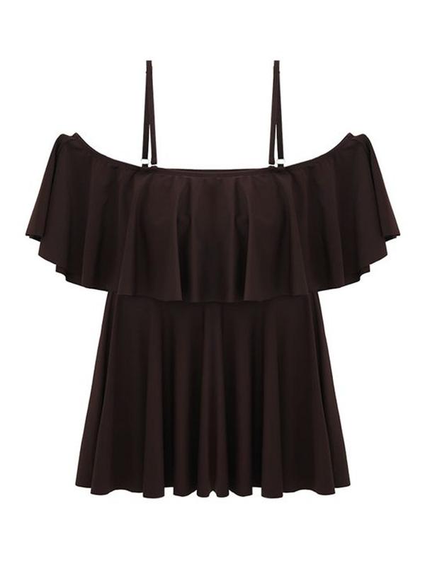 Ruffle triangle gathered one-piece swimwear_HL3227