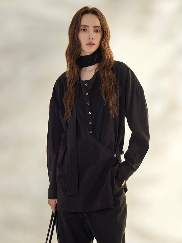 蝴蝶結繫帶垂墜上衣_BDHL7667