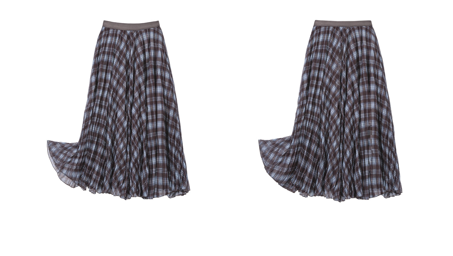 不規則格紋A字裙_BDHL7662